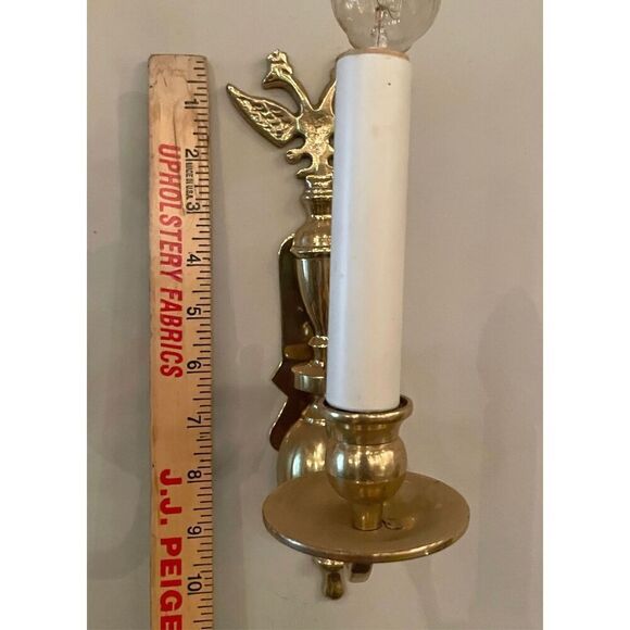Vintage Fedral Style Solid Brass Wall Sconse 1 Light Eagle - Picture 3 of 5